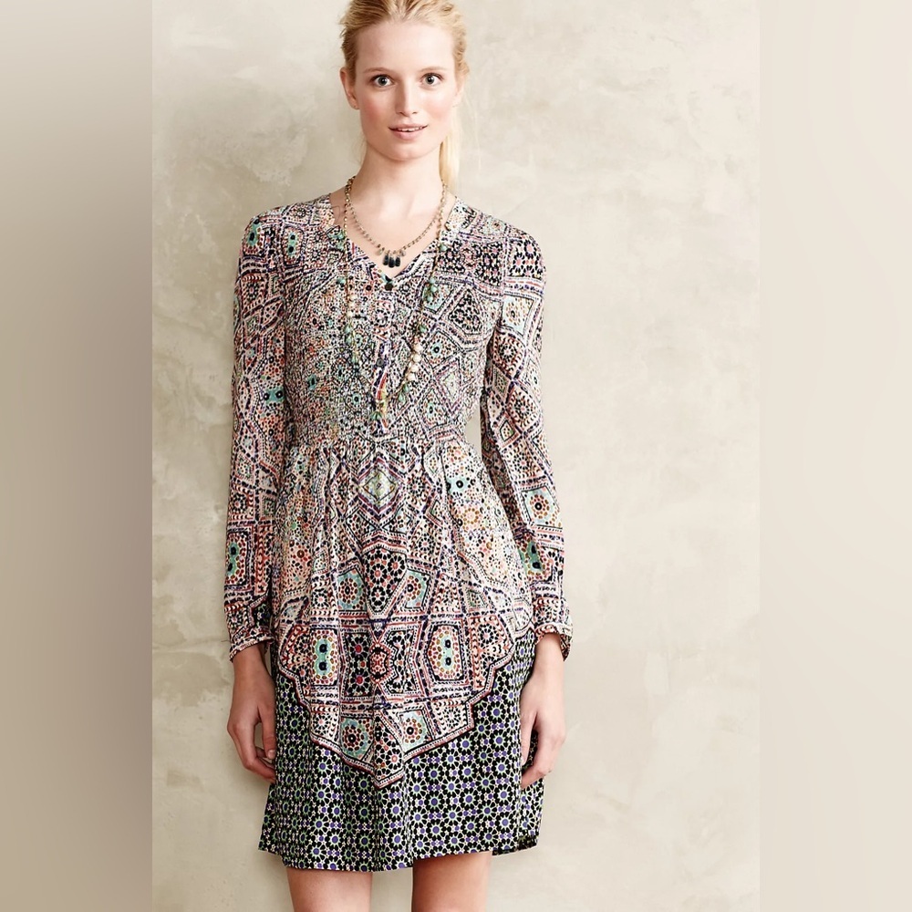 Anthropologie Tiled Amethyst Dress size S